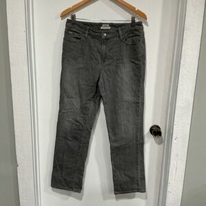 L.L. Bean Favorite Fit Womens Size 12 Gray High-Rise Straight Leg Denim Jeans